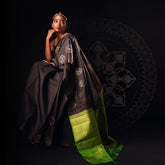 THE BANARASI SAREEIS MADE UP OF SILK THREADS WOVEN USING